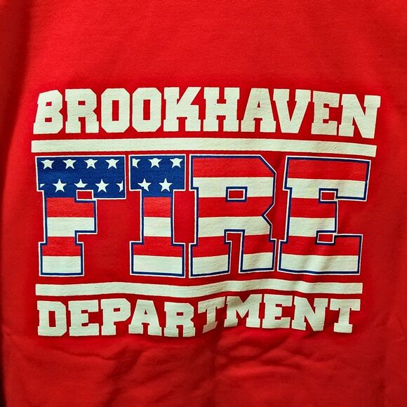 Brookhaven Fire Department Crewneck Sweatshirt Men’s 4XL Red Gildan Heavy Blend - Picture 4 of 6